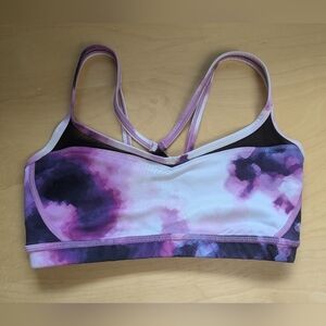 2/35$ LULULEMON sport Bra Size 6 Tie Dye Pink Purple White